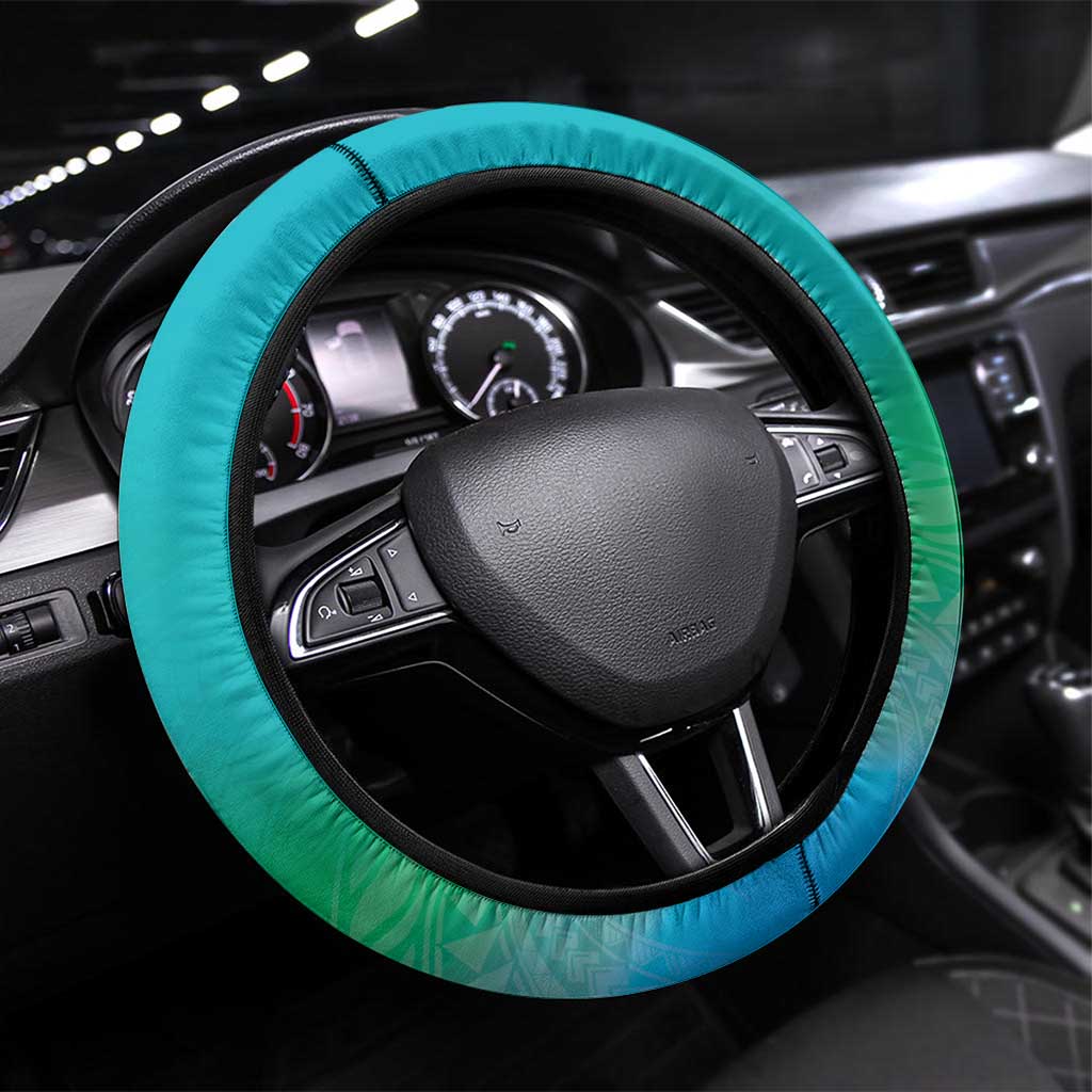 Polynesia Sea Turtle Couple Steering Wheel Cover I Am Turtley In Love With You LT05 Universal Fit Turquoise - Polynesian Pride