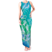 Polynesia Sea Turtle Couple Tank Maxi Dress I Am Turtley In Love With You LT05 Women Turquoise - Polynesian Pride