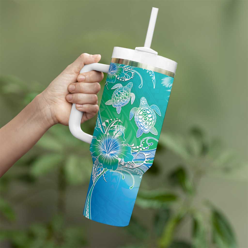 Polynesia Sea Turtle Couple Tumbler With Handle I Am Turtley In Love With You LT05 - Polynesian Pride