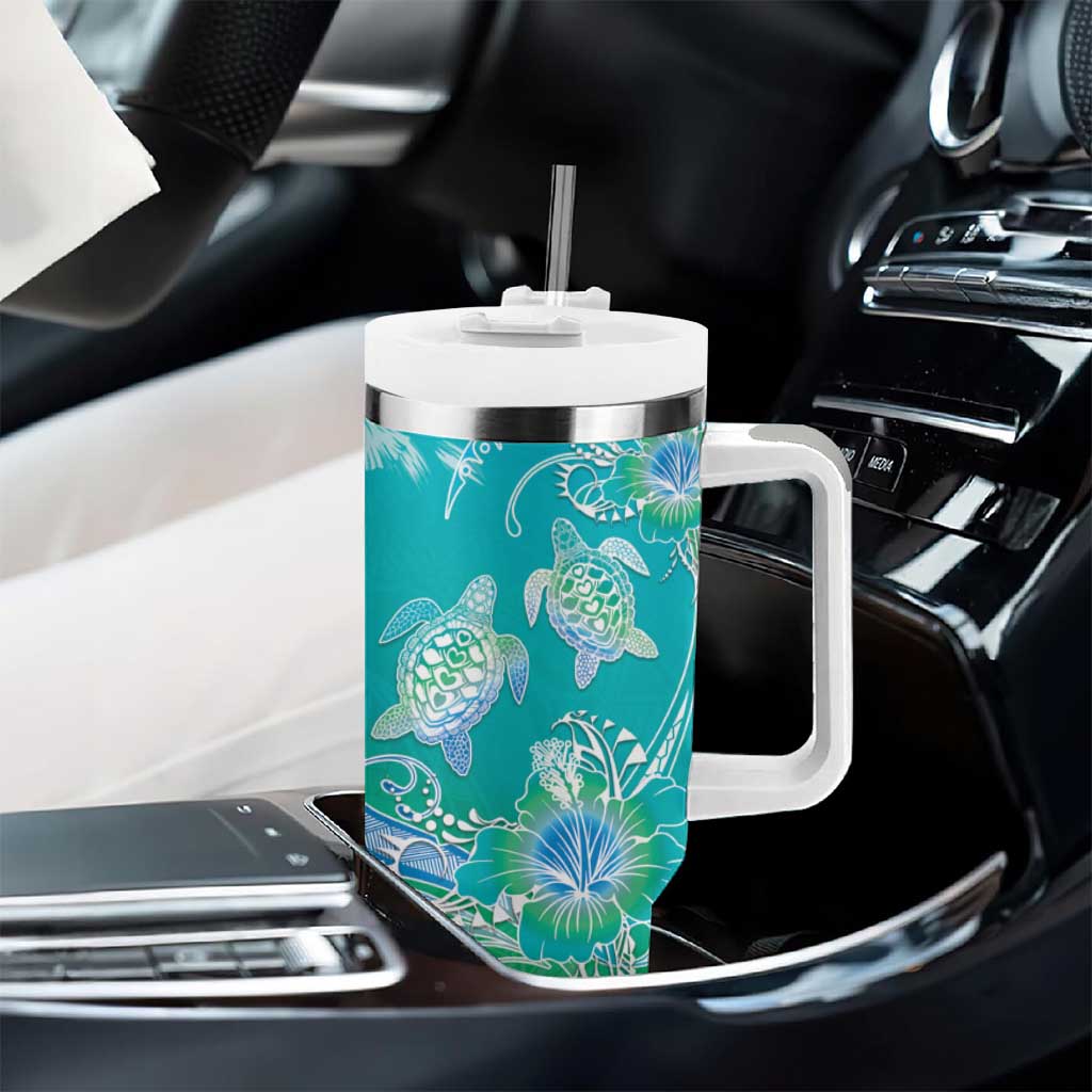 Polynesia Sea Turtle Couple Tumbler With Handle I Am Turtley In Love With You LT05 - Polynesian Pride