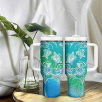 Polynesia Sea Turtle Couple Tumbler With Handle I Am Turtley In Love With You LT05 - Polynesian Pride
