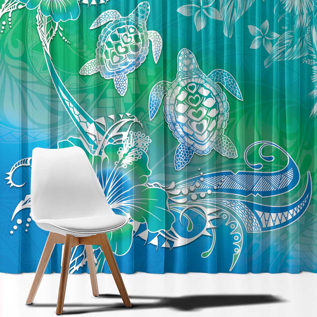 Polynesia Sea Turtle Couple Window Curtain I Am Turtley In Love With You LT05 - Polynesian Pride