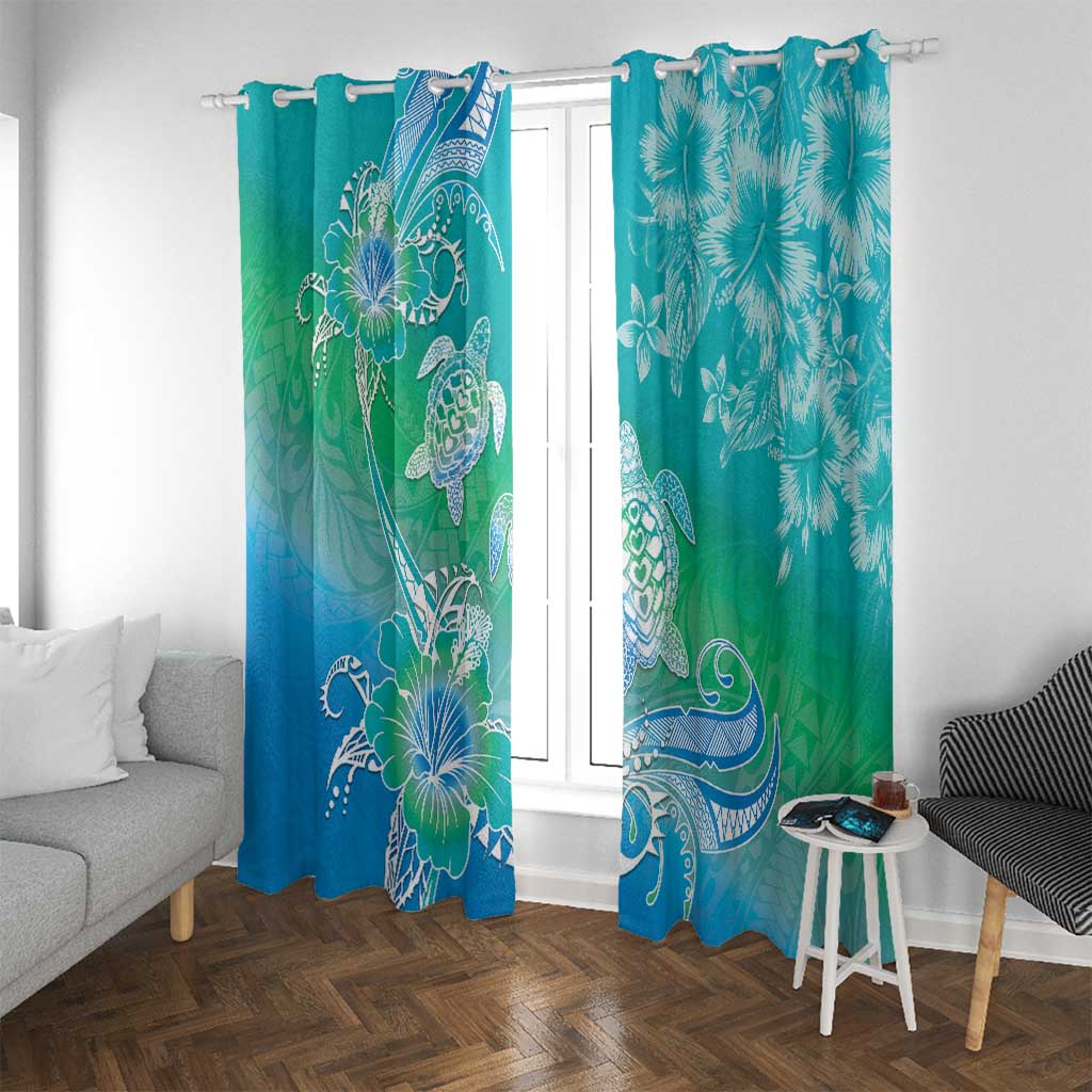 Polynesia Sea Turtle Couple Window Curtain I Am Turtley In Love With You LT05 With Grommets Turquoise - Polynesian Pride