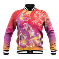 Polynesia Sea Turtle Couple Baseball Jacket One Soul One Love LT05 Unisex Red - Polynesian Pride