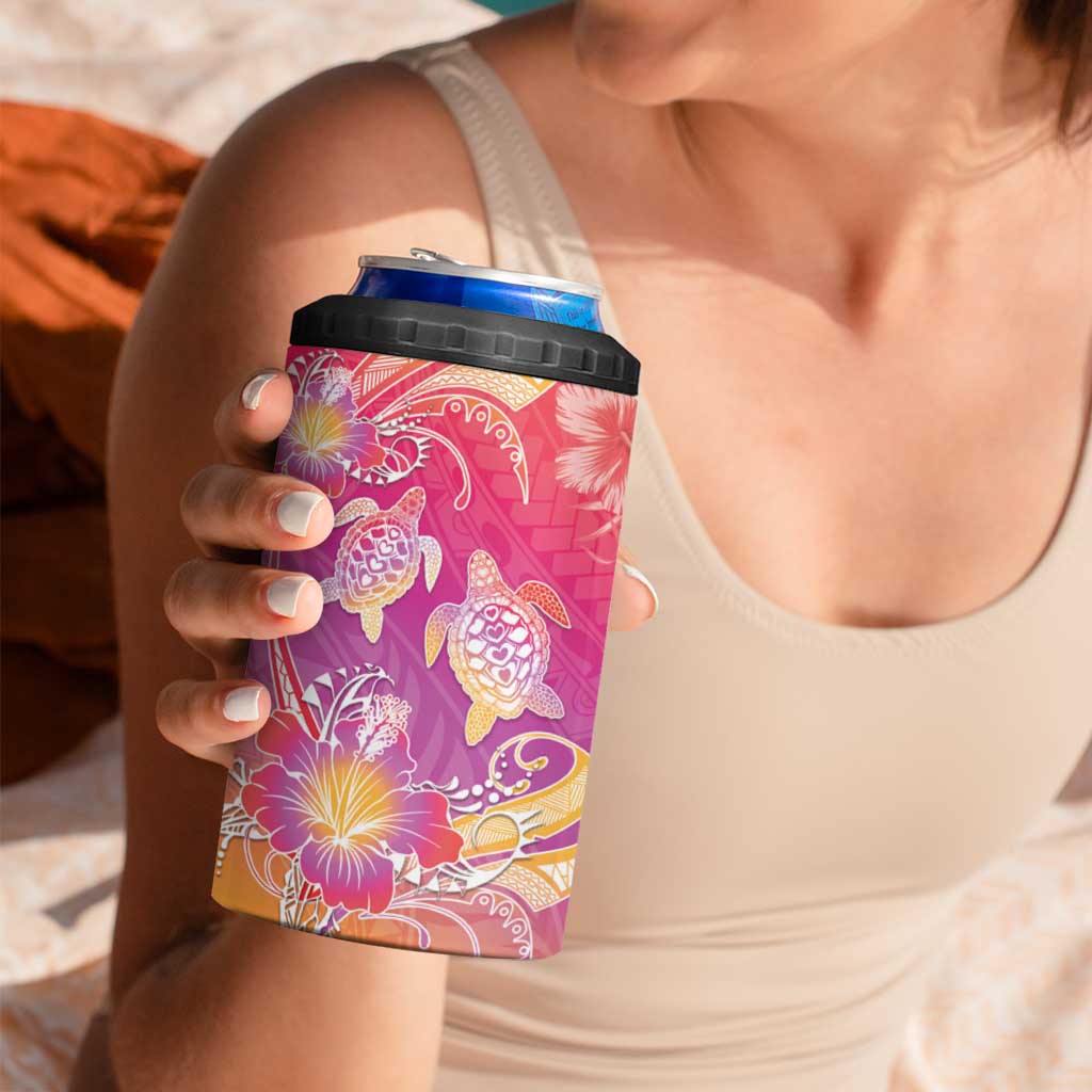 Polynesia Sea Turtle Couple 4 in 1 Can Cooler Tumbler One Soul One Love LT05 - Polynesian Pride