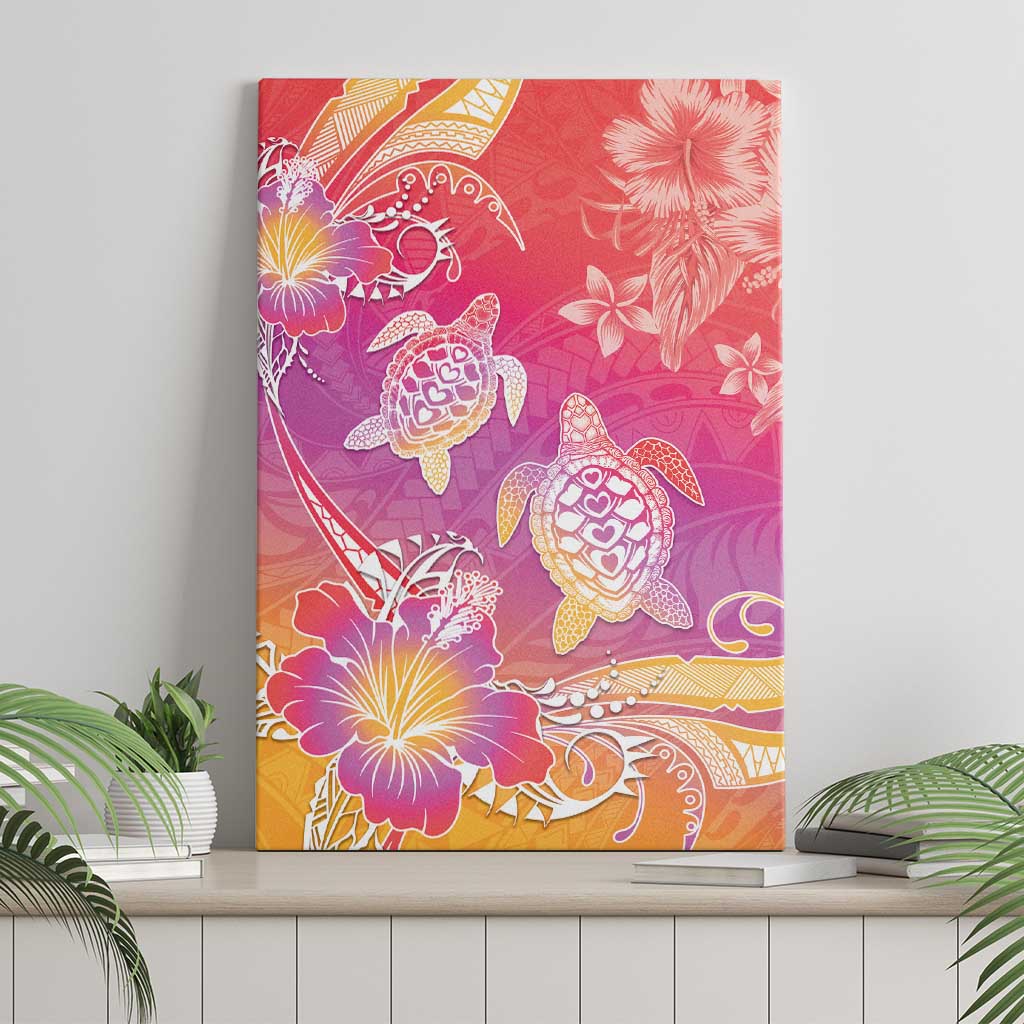 Polynesia Sea Turtle Couple Canvas Wall Art One Soul One Love LT05 - Polynesian Pride