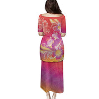 Polynesia Sea Turtle Couple Family Matching Puletasi and Hawaiian Shirt One Soul One Love