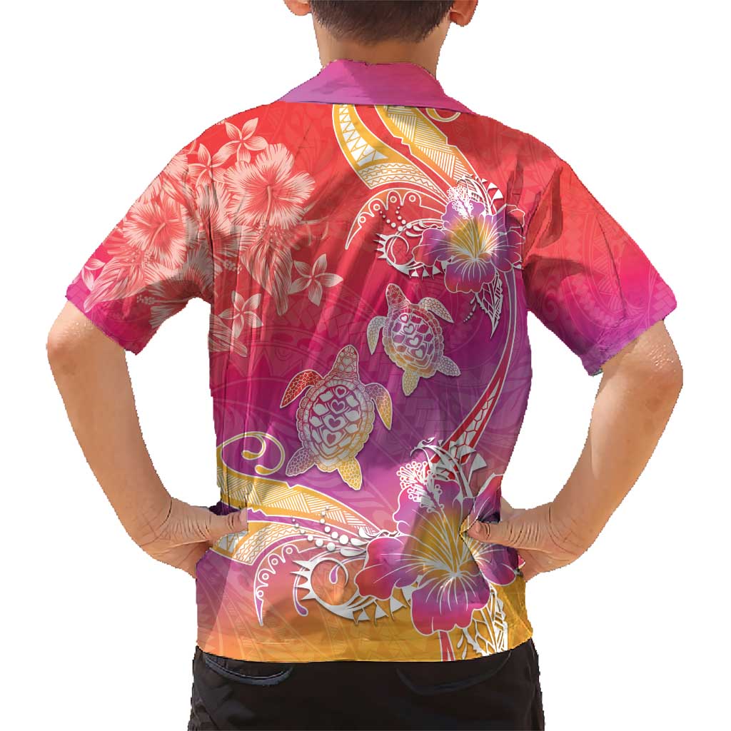 Polynesia Sea Turtle Couple Family Matching Short Sleeve Bodycon Dress and Hawaiian Shirt One Soul One Love