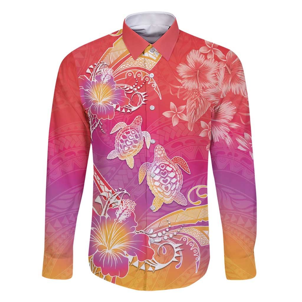 Polynesia Sea Turtle Couple Family Matching Short Sleeve Bodycon Dress and Hawaiian Shirt One Soul One Love