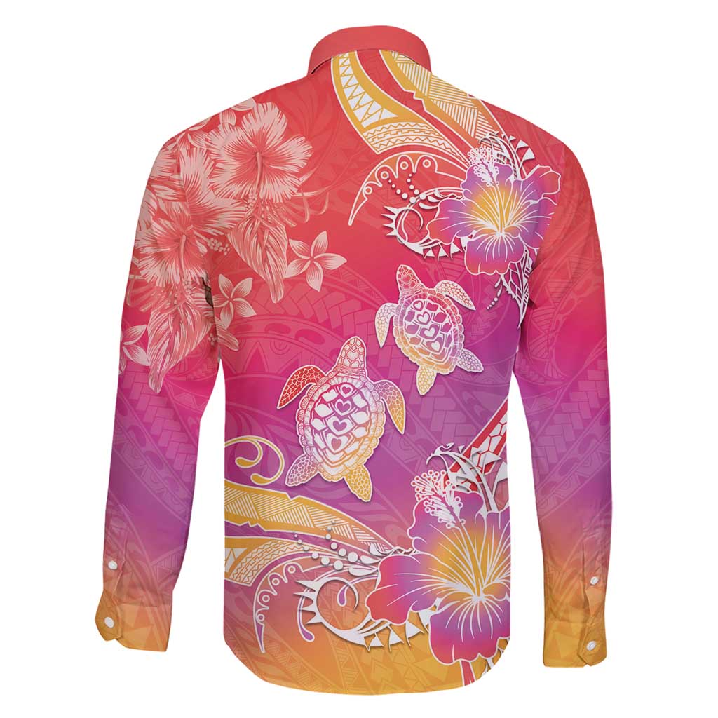 Polynesia Sea Turtle Couple Family Matching Short Sleeve Bodycon Dress and Hawaiian Shirt One Soul One Love