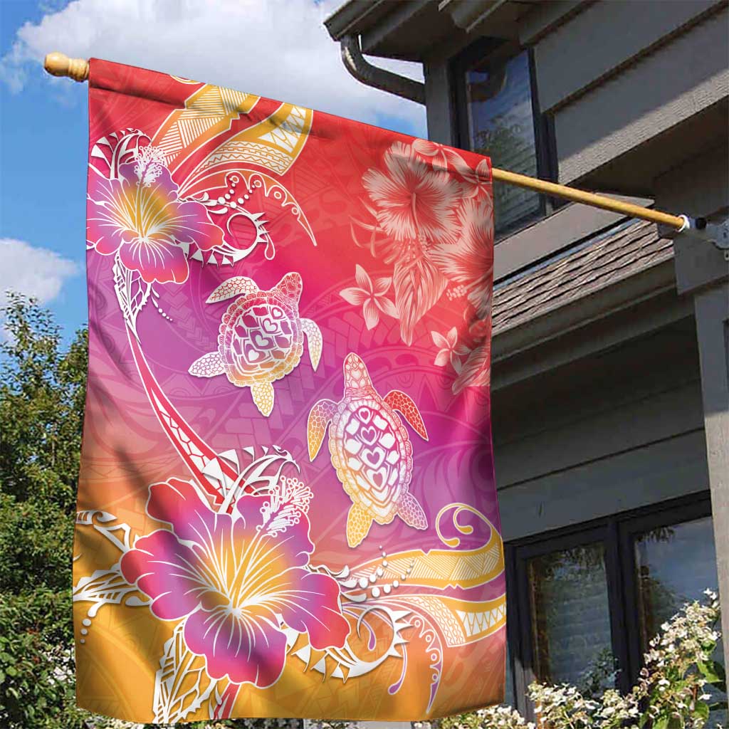 Polynesia Sea Turtle Couple Garden Flag One Soul One Love LT05 - Polynesian Pride