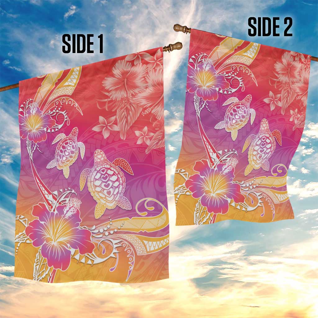 Polynesia Sea Turtle Couple Garden Flag One Soul One Love LT05 - Polynesian Pride