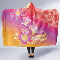 Polynesia Sea Turtle Couple Hooded Blanket One Soul One Love LT05 One Size Red - Polynesian Pride