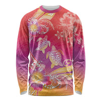 Polynesia Sea Turtle Couple Long Sleeve Shirt One Soul One Love LT05 Unisex Red - Polynesian Pride