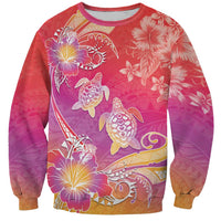 Polynesia Sea Turtle Couple Sweatshirt One Soul One Love LT05 Unisex Red - Polynesian Pride