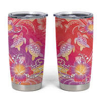 Polynesia Sea Turtle Couple Tumbler Cup One Soul One Love LT05 Red - Polynesian Pride