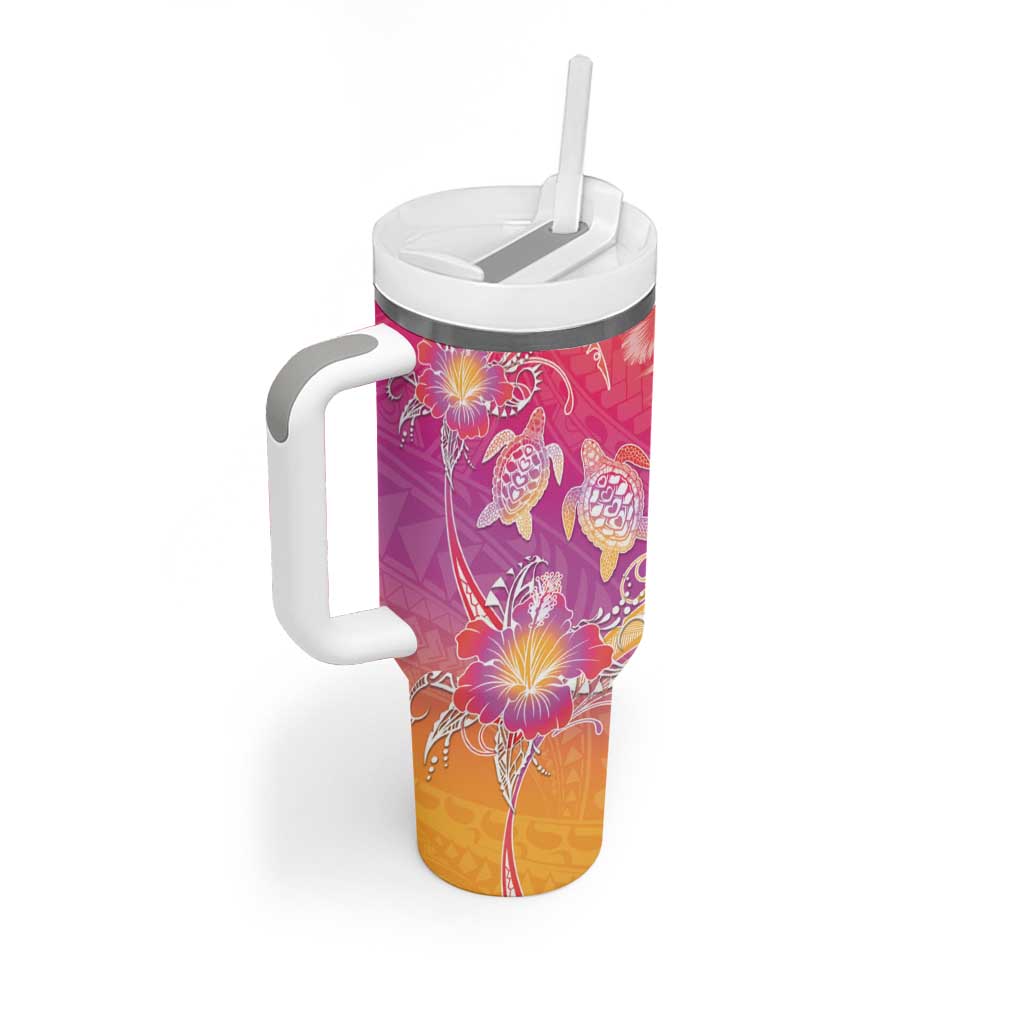 Polynesia Sea Turtle Couple Tumbler With Handle One Soul One Love LT05 - Polynesian Pride