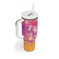 Polynesia Sea Turtle Couple Tumbler With Handle One Soul One Love LT05 - Polynesian Pride