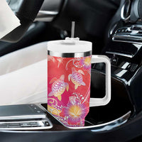 Polynesia Sea Turtle Couple Tumbler With Handle One Soul One Love LT05 - Polynesian Pride