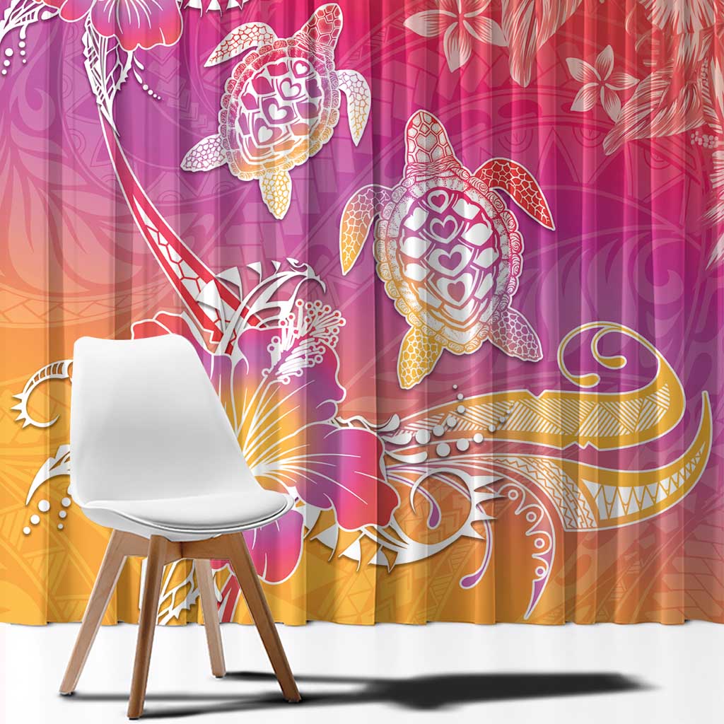 Polynesia Sea Turtle Couple Window Curtain One Soul One Love LT05 - Polynesian Pride