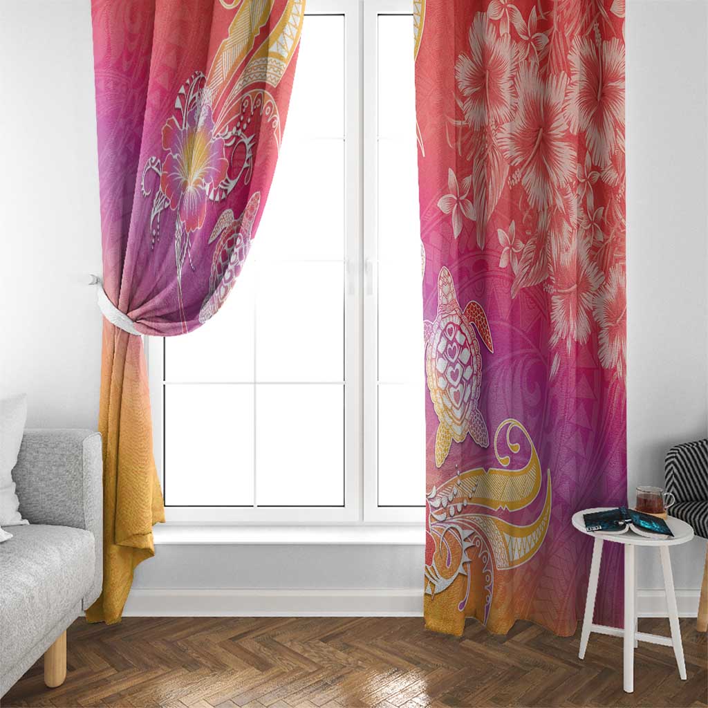 Polynesia Sea Turtle Couple Window Curtain One Soul One Love LT05 - Polynesian Pride