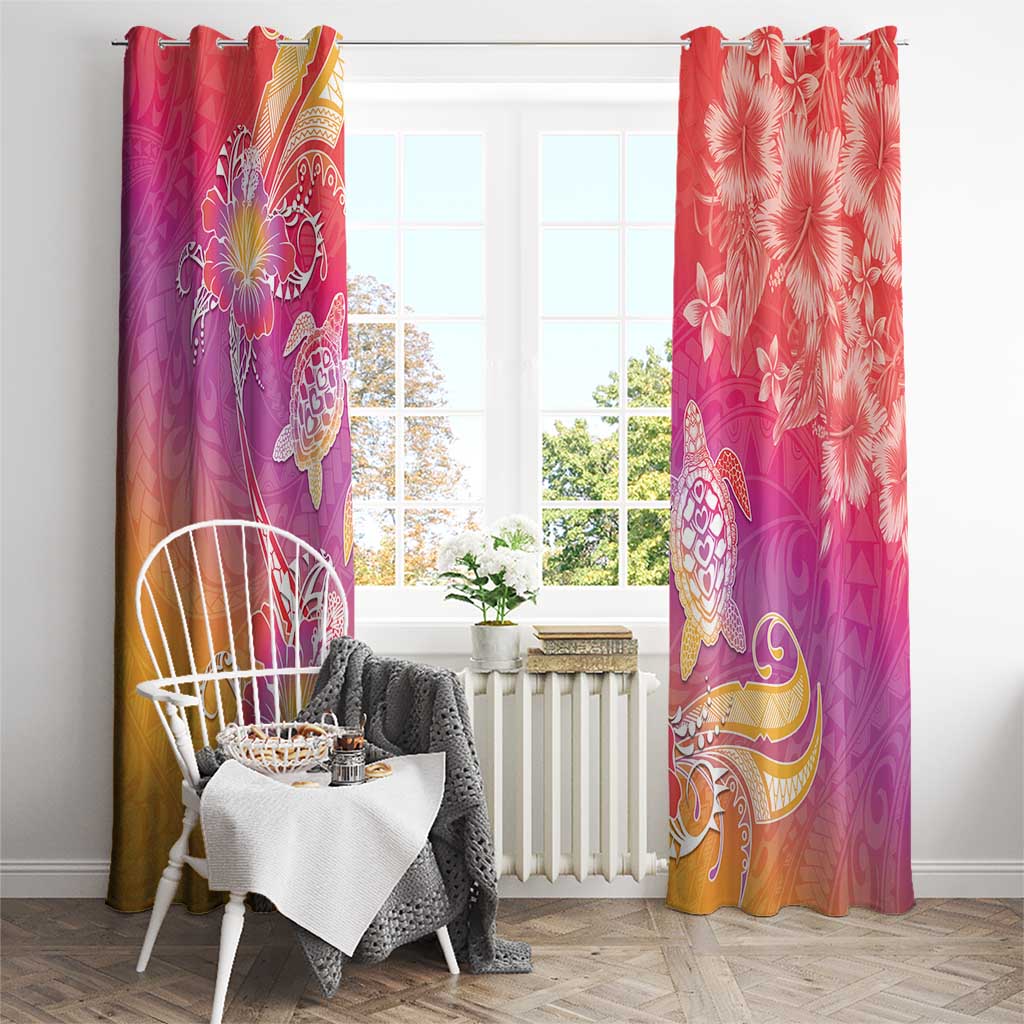 Polynesia Sea Turtle Couple Window Curtain One Soul One Love LT05 - Polynesian Pride