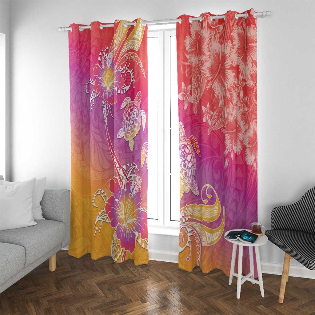 Polynesia Sea Turtle Couple Window Curtain One Soul One Love LT05 With Grommets Red - Polynesian Pride