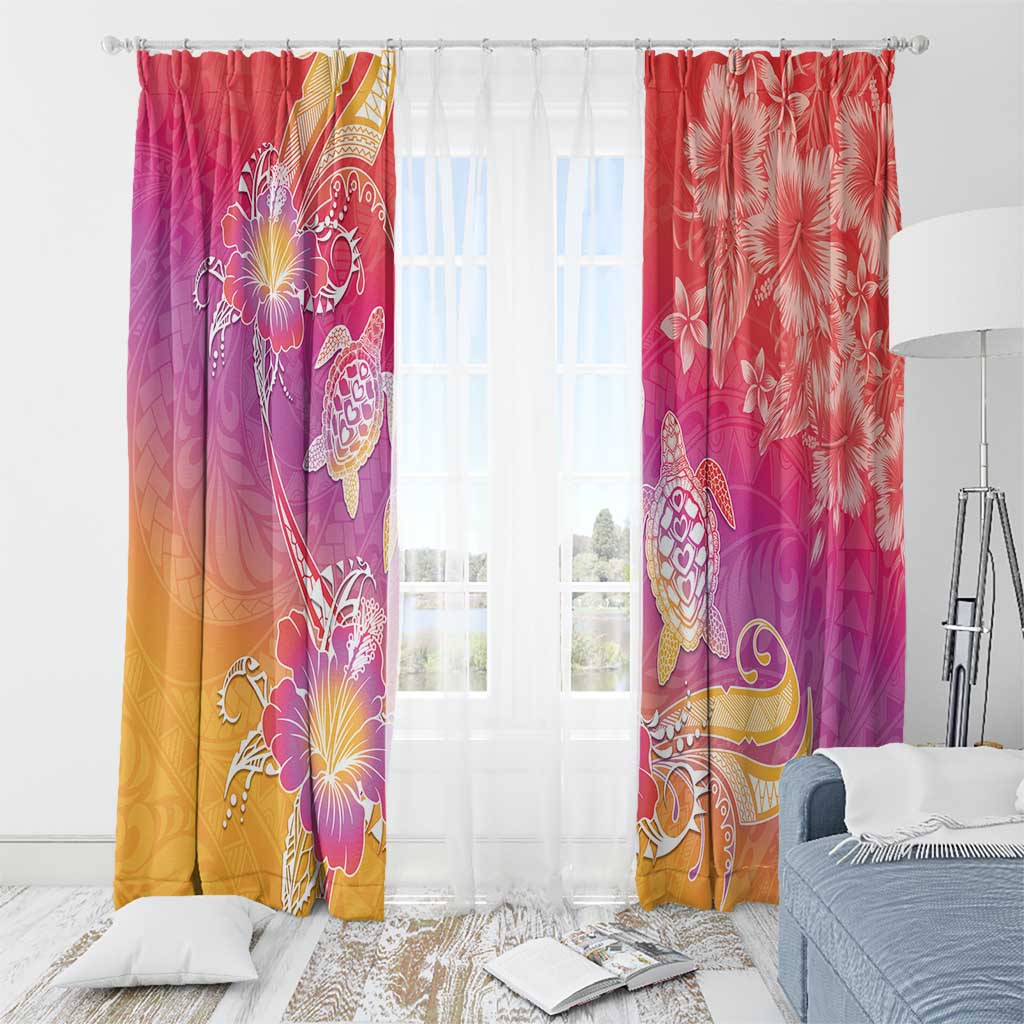 Polynesia Sea Turtle Couple Window Curtain One Soul One Love LT05 - Polynesian Pride