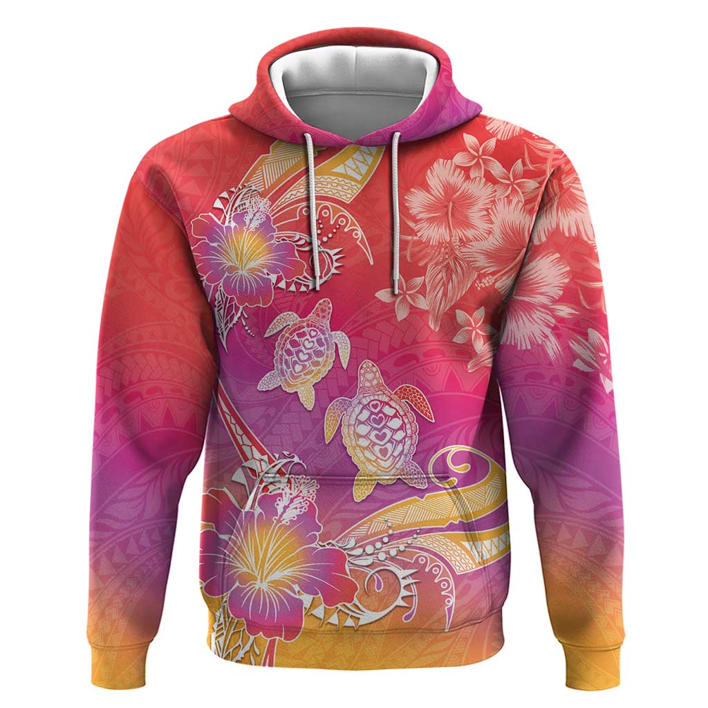 Polynesia Sea Turtle Couple Zip Hoodie One Soul One Love
