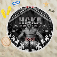 New Zealand Aotearoa Beach Blanket Traditional Kapa Haka LT05 One Size 150cm Black - Polynesian Pride