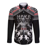 New Zealand Aotearoa Long Sleeve Button Shirt Traditional Kapa Haka