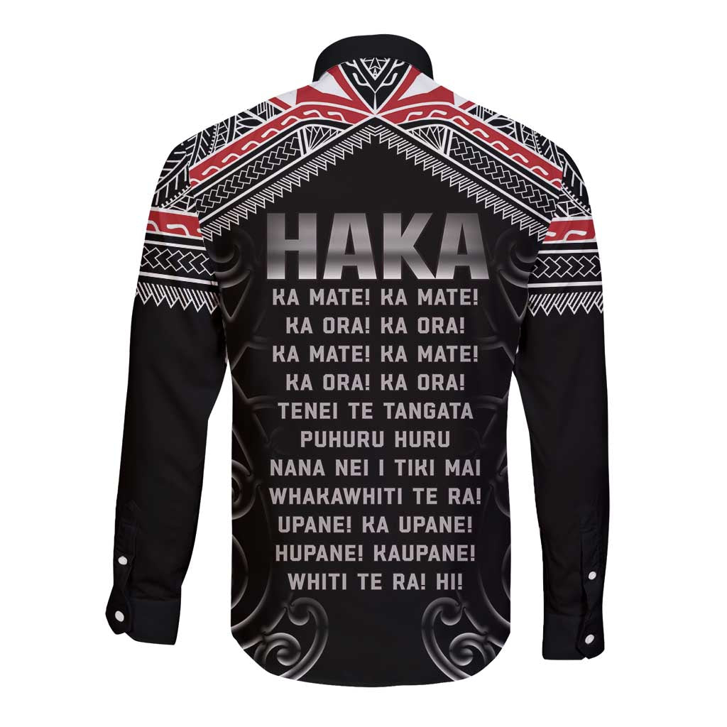 New Zealand Aotearoa Long Sleeve Button Shirt Traditional Kapa Haka