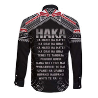 New Zealand Aotearoa Long Sleeve Button Shirt Traditional Kapa Haka