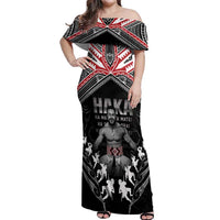 New Zealand Aotearoa Off Shoulder Maxi Dress Traditional Kapa Haka