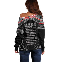 New Zealand Aotearoa Off Shoulder Sweater Traditional Kapa Haka