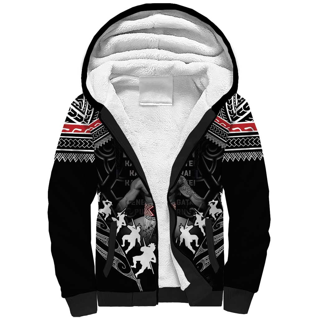 New Zealand Aotearoa Sherpa Hoodie Traditional Kapa Haka LT05 Unisex Black - Polynesian Pride