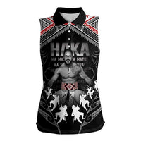 New Zealand Aotearoa Women Sleeveless Polo Shirt Traditional Kapa Haka