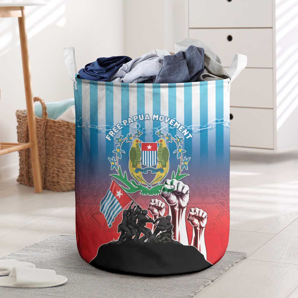 Free West Papua Laundry Basket One People One Soul Unique Style LT05 Blue - Polynesian Pride