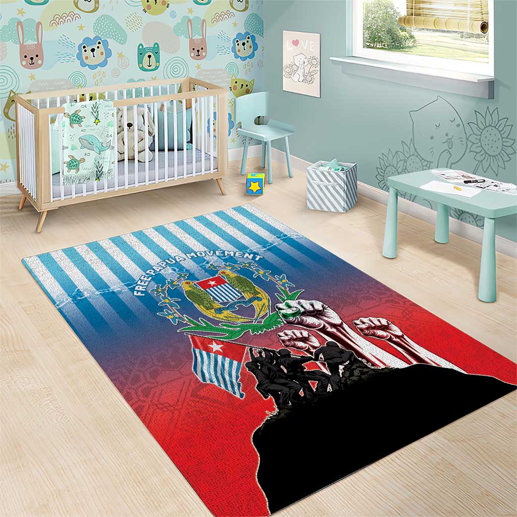 Free West Papua Area Rug One People One Soul Unique Style - Polynesian Pride