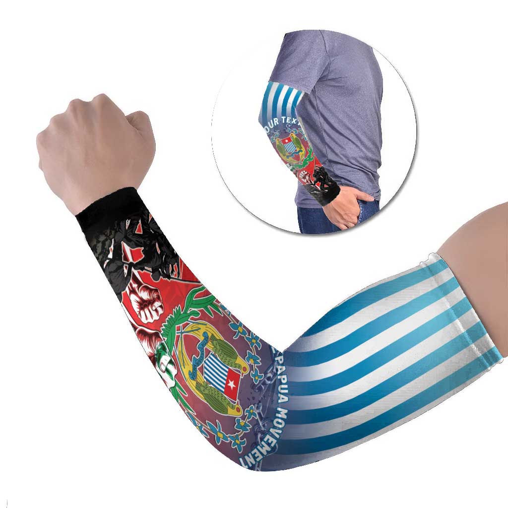 Personalised Free West Papua Arm Sleeves One People One Soul Unique Style LT05 Set of 2 Blue - Polynesian Pride