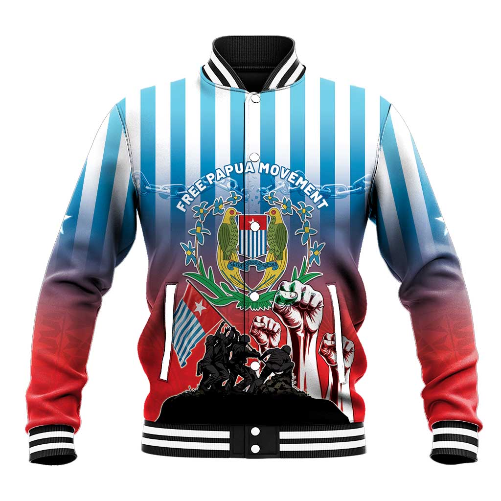 Personalised Free West Papua Baseball Jacket One People One Soul Unique Style LT05 Unisex Blue - Polynesian Pride