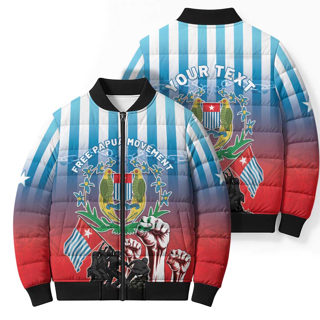 Personalised Free West Papua Bomber Puffer Jacket One People One Soul Unique Style - Polynesian Pride