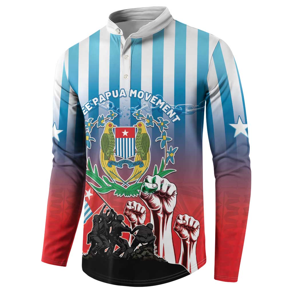 Personalised Free West Papua Button Sweatshirt One People One Soul Unique Style LT05 - Polynesian Pride