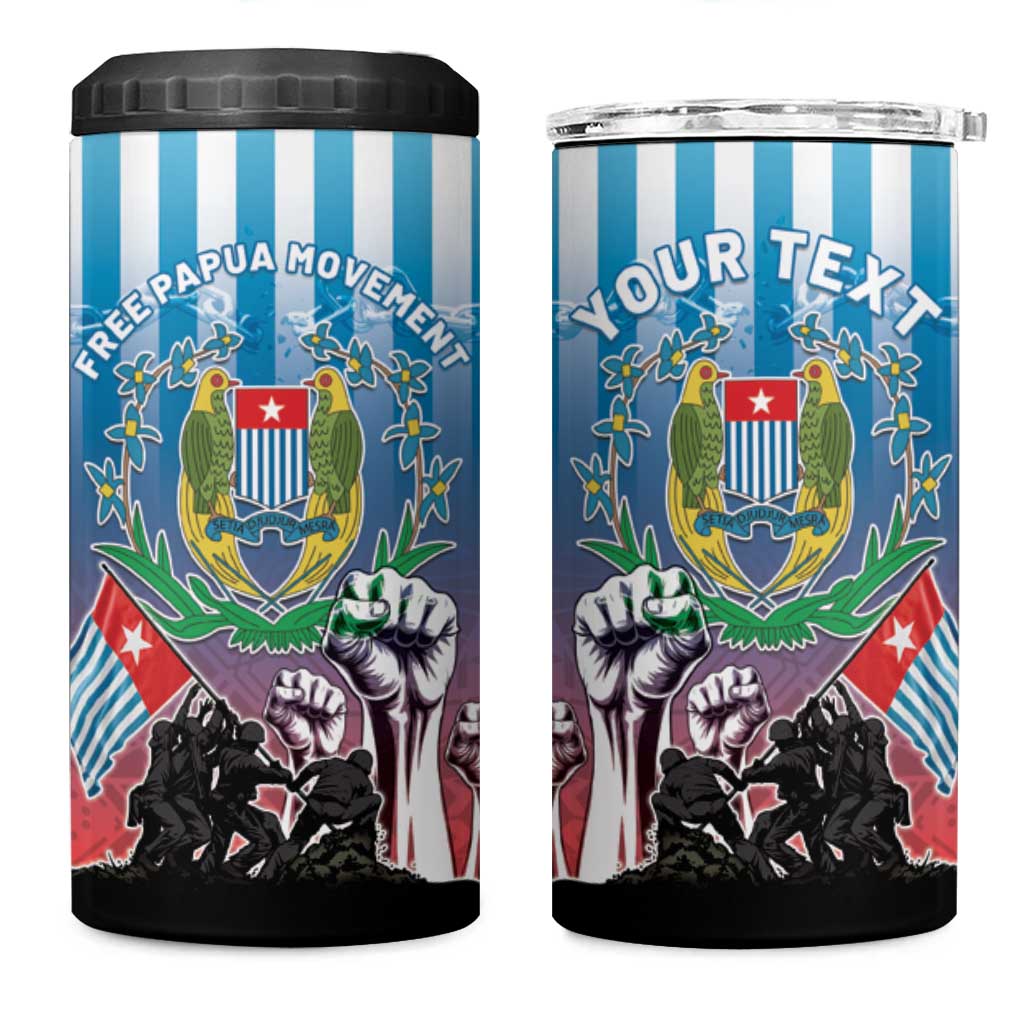 Personalised Free West Papua 4 in 1 Can Cooler Tumbler One People One Soul Unique Style - Polynesian Pride