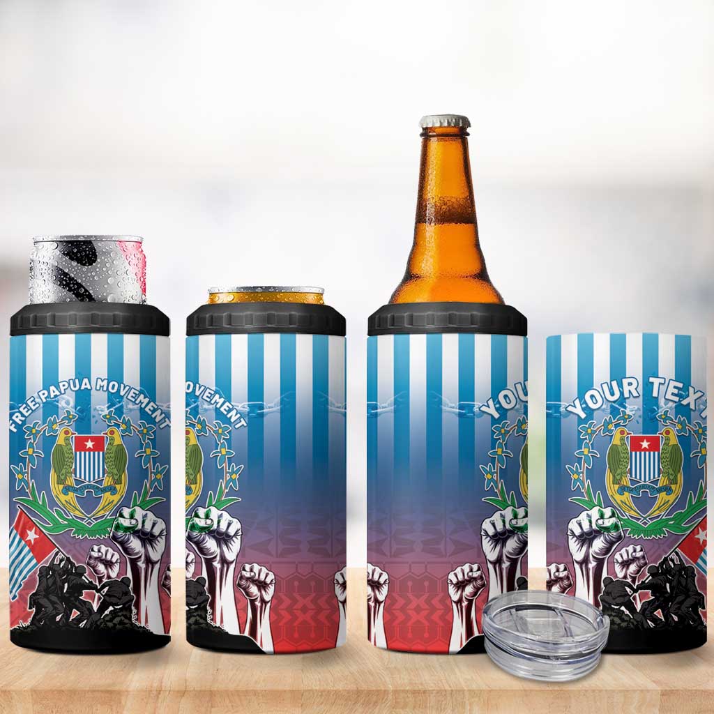 Personalised Free West Papua 4 in 1 Can Cooler Tumbler One People One Soul Unique Style - Polynesian Pride