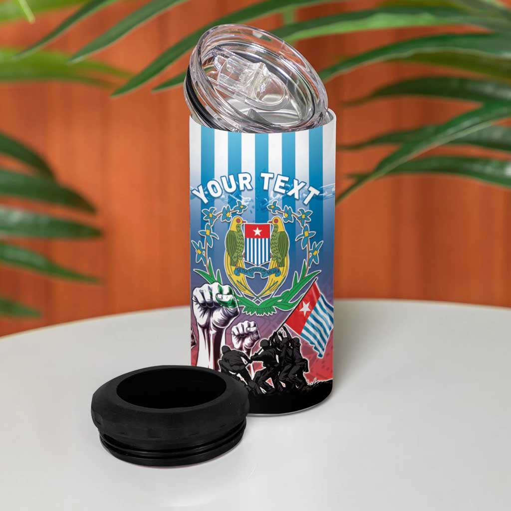Personalised Free West Papua 4 in 1 Can Cooler Tumbler One People One Soul Unique Style - Polynesian Pride