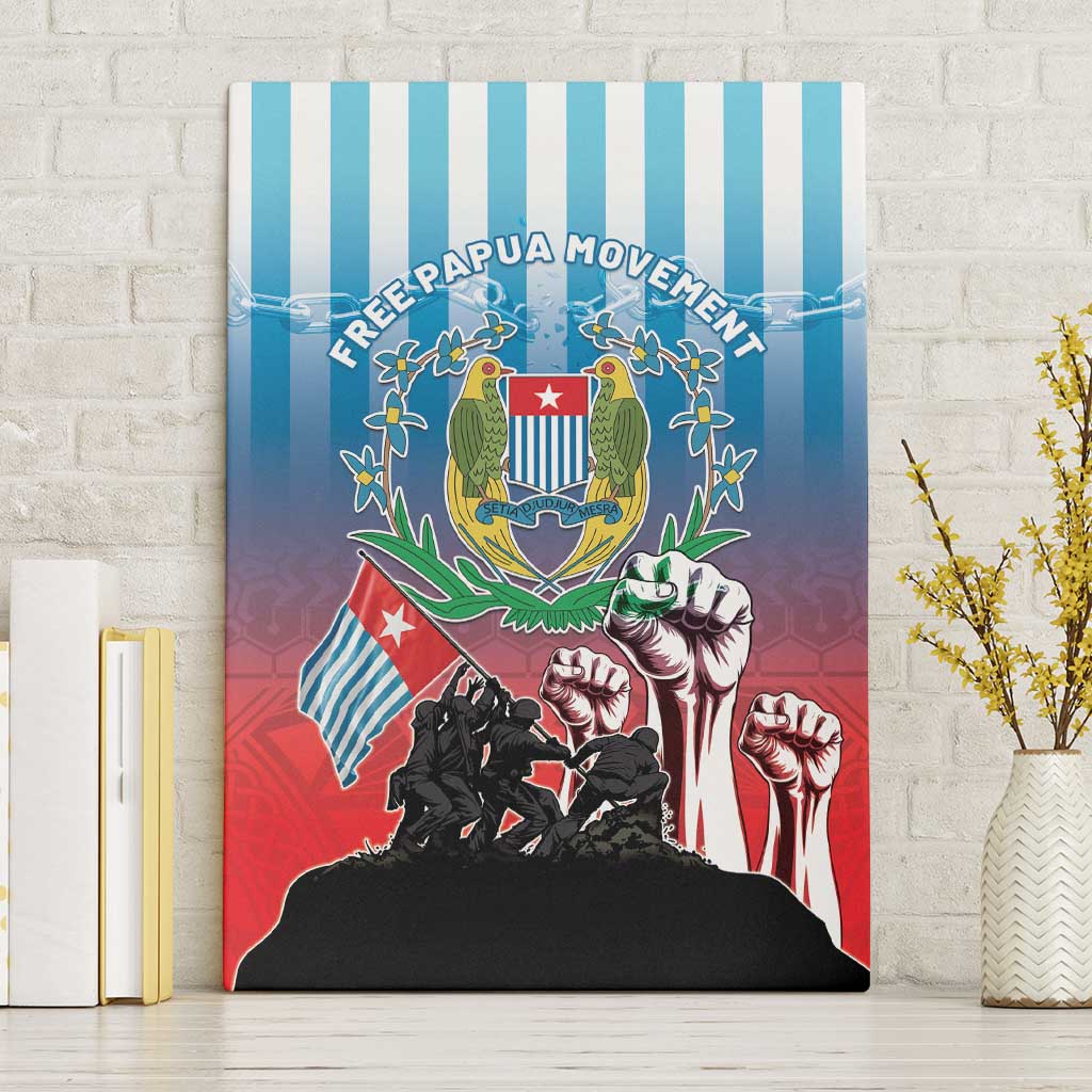 Free West Papua Canvas Wall Art One People One Soul Unique Style LT05 Without Frame Blue - Polynesian Pride