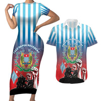 Personalised Free West Papua Couples Matching Short Sleeve Bodycon Dress and Hawaiian Shirt One People One Soul Unique Style - Polynesian Pride