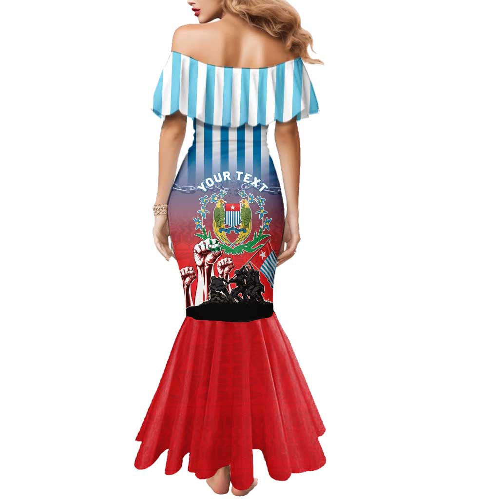 Personalised Free West Papua Family Matching Mermaid Dress and Hawaiian Shirt One People One Soul Unique Style - Polynesian Pride