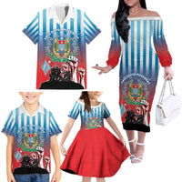Personalised Free West Papua Family Matching Off The Shoulder Long Sleeve Dress and Hawaiian Shirt One People One Soul Unique Style - Polynesian Pride